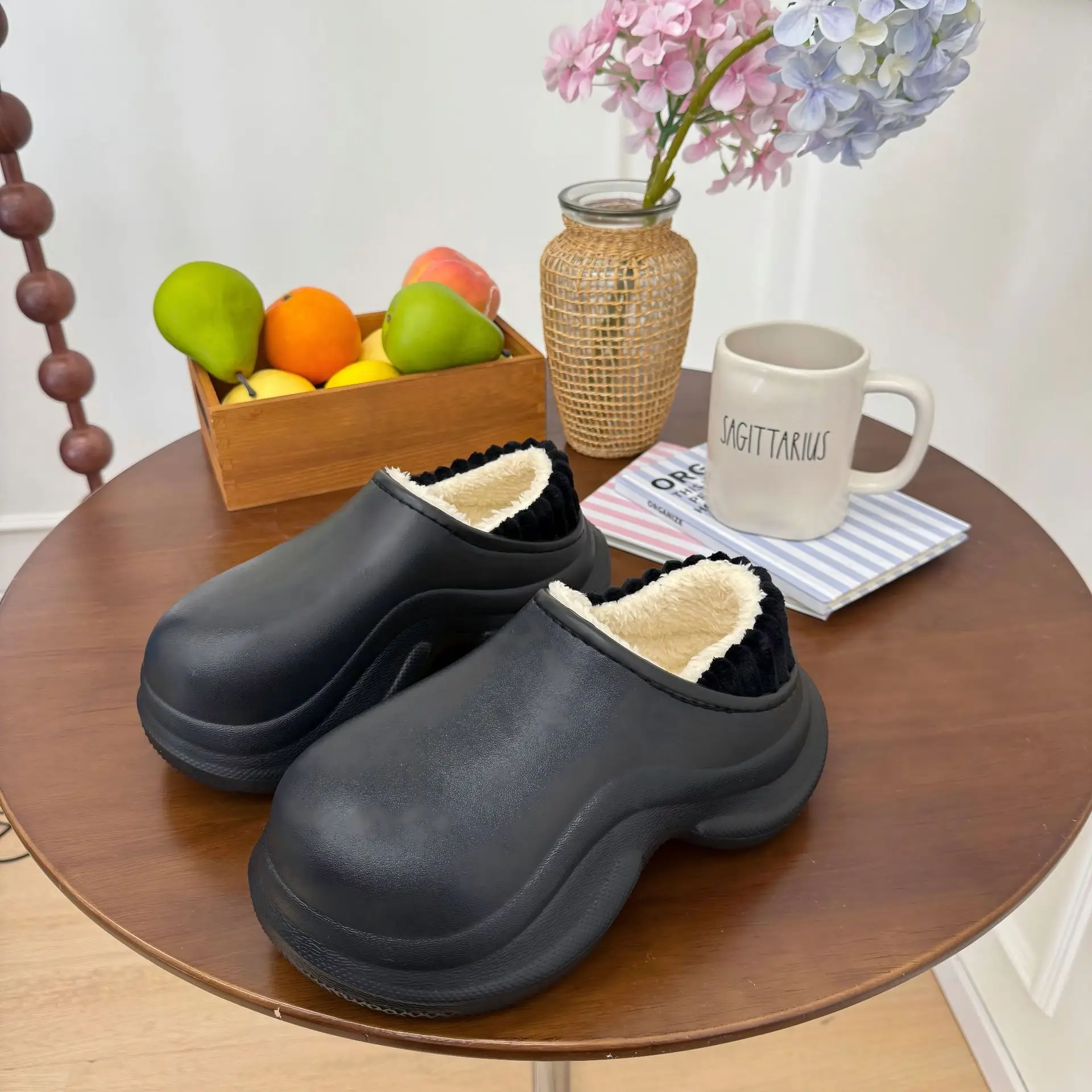 Women Winter Warm Plush Eva Slipper Cream