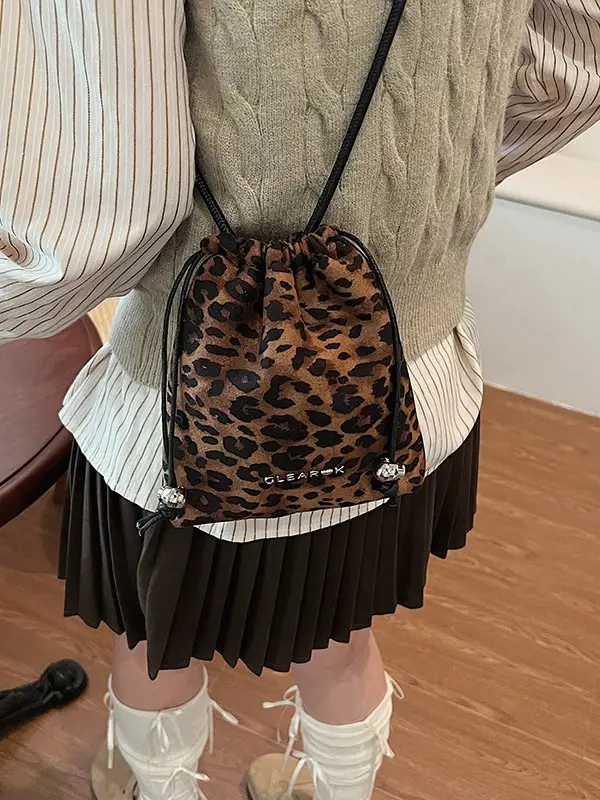 Frosted Leopard Print Shoulder Crossbody Bag for Women - Image 3