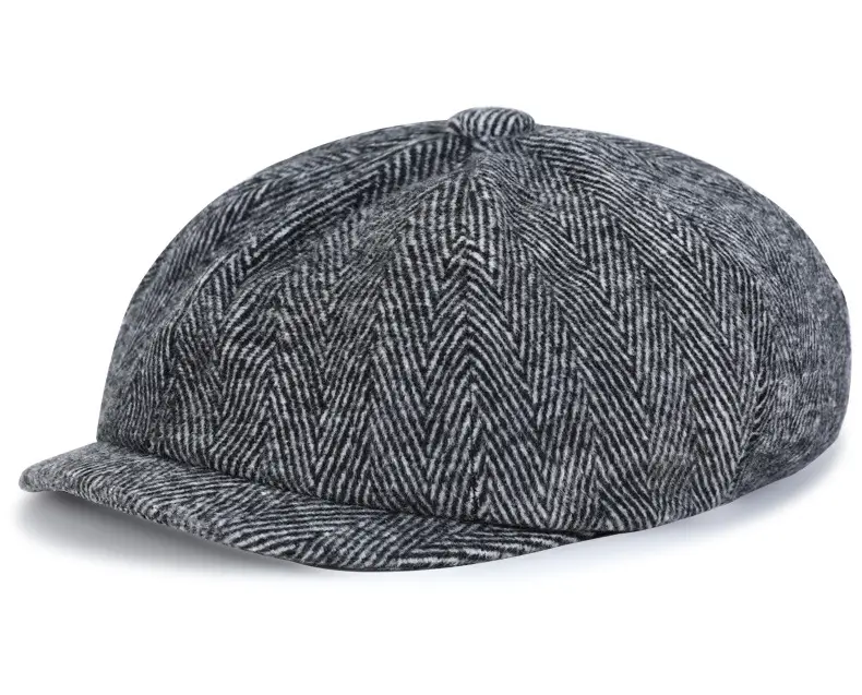 Men's Retro Black Herringbone Beret Hat — feature 14
