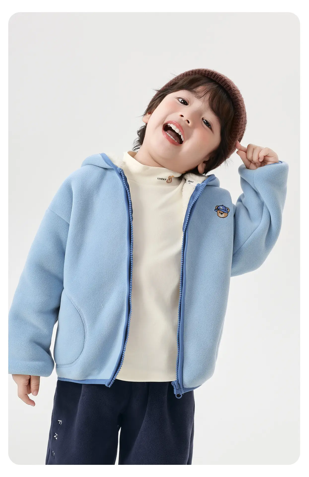 Right European Boys Fleece Long Sleeve Winter Top — feature 20