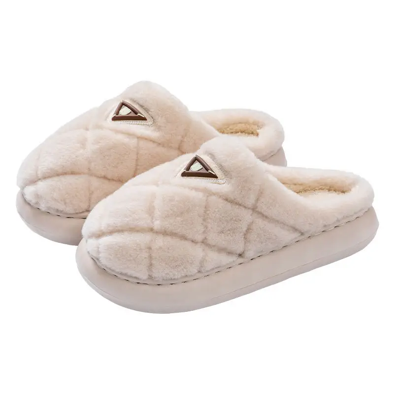 Women's Autumn and Winter 2025 New Indoor Home Warm Plus Plush Couple Cotton Slippers for Men - Image 12
