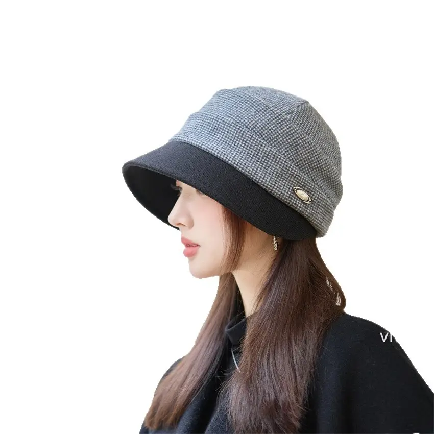 Retro Houndstooth Bucket Hat for Women - Image 5