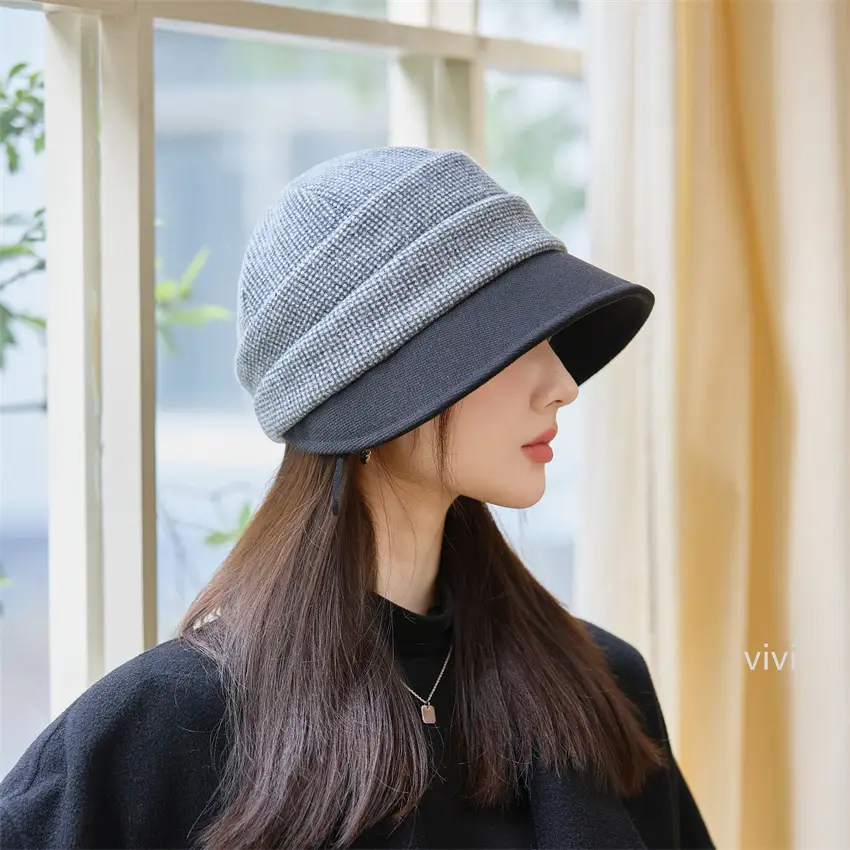 Retro Houndstooth Bucket Hat for Women — feature 2
