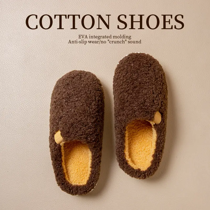 Silent Cotton Slippers for Men, Indoor Home Use, Winter 2026 New Model, Warm, Soft-Soled, Non-Slip, Odor-Resistant Cotton Slippers for Women, Autumn and Winter - Image 7