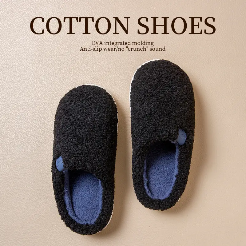 Silent Cotton Slippers for Men, Indoor Home Use, Winter 2026 New Model, Warm, Soft-Soled, Non-Slip, Odor-Resistant Cotton Slippers for Women, Autumn and Winter - Image 2