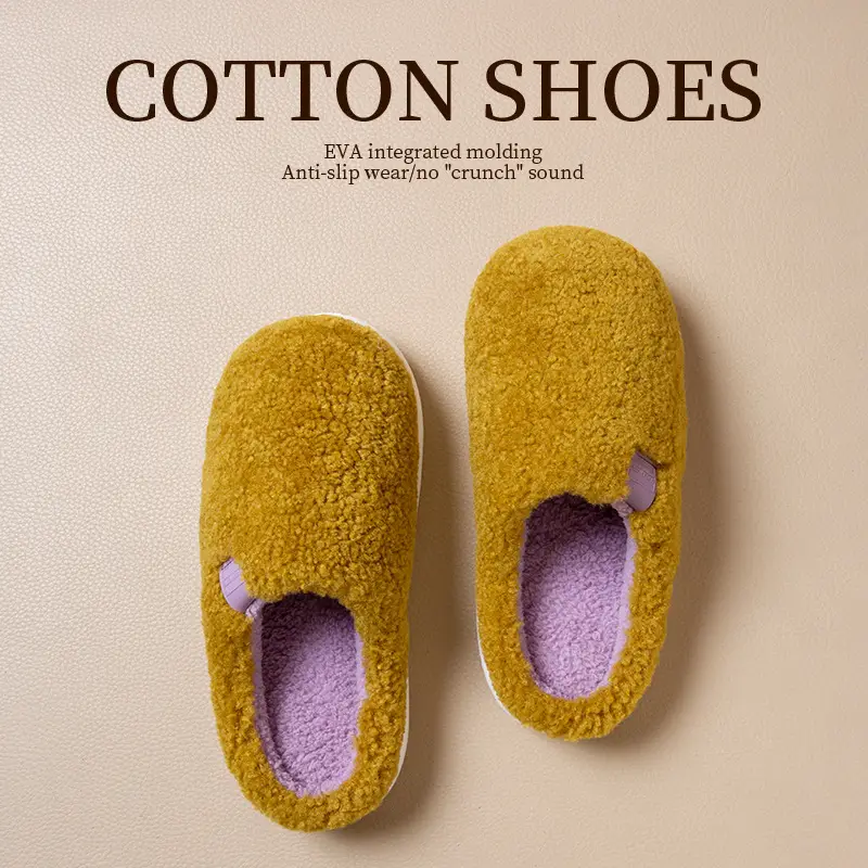 Silent Cotton Slippers for Men, Indoor Home Use, Winter 2026 New Model, Warm, Soft-Soled, Non-Slip, Odor-Resistant Cotton Slippers for Women, Autumn and Winter - Image 3