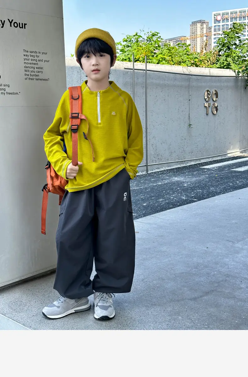 Panda Yuan Yuan 2025 Boys Grey Zip T-Shirt — feature 23