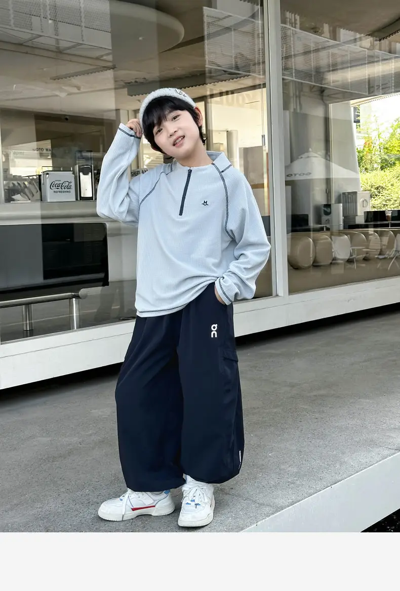 Panda Yuan Yuan 2025 Boys Grey Zip T-Shirt — feature 28