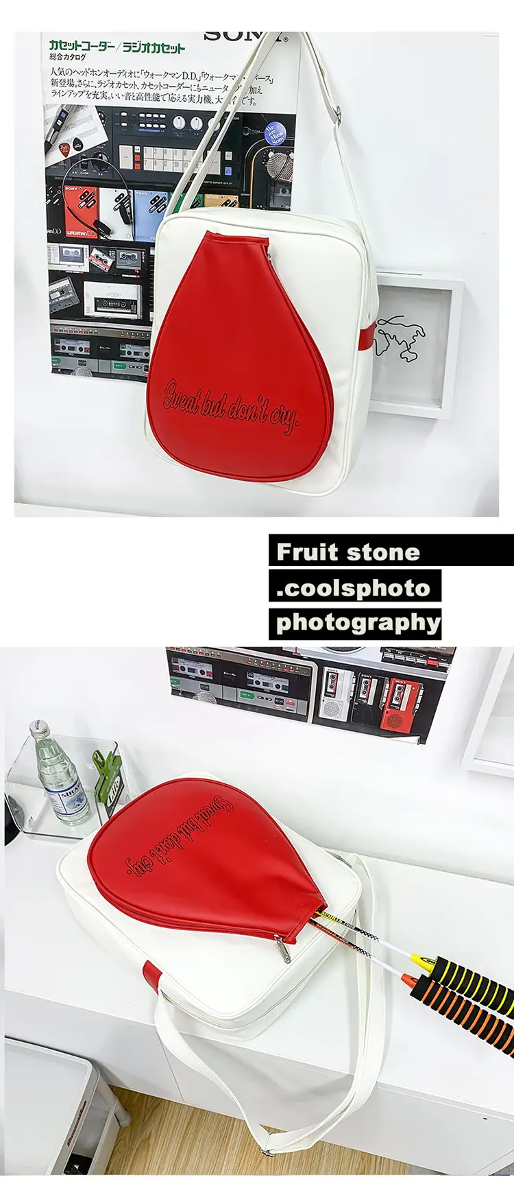 Red Teardrop Badminton Bag for Men Women — feature 39