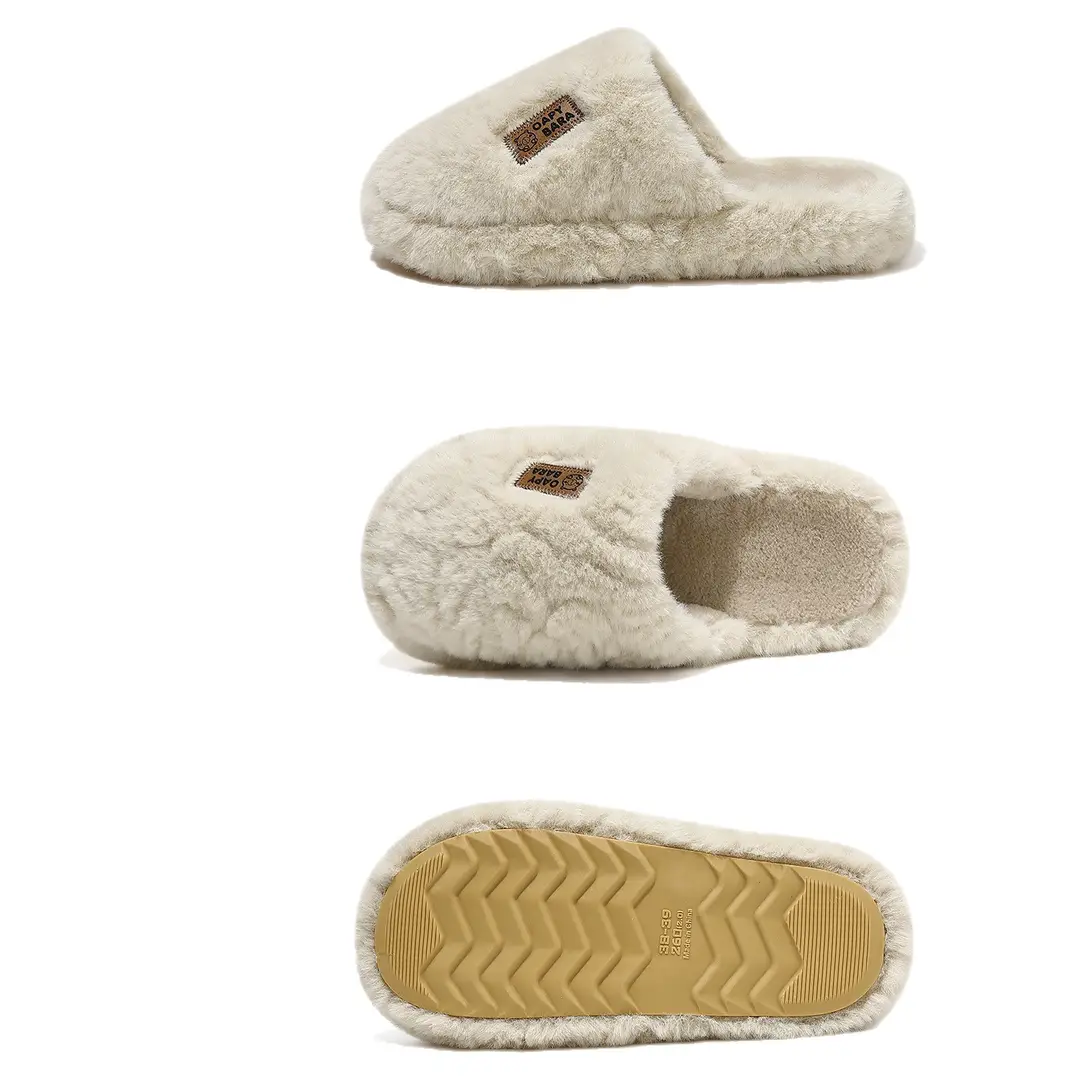 Cotton Slippers for Home, Autumn and Winter Women's Models, New Autumn and Winter Wool Slippers, Home Indoor Thick-Soled Warm Cotton Slippers Wholesale