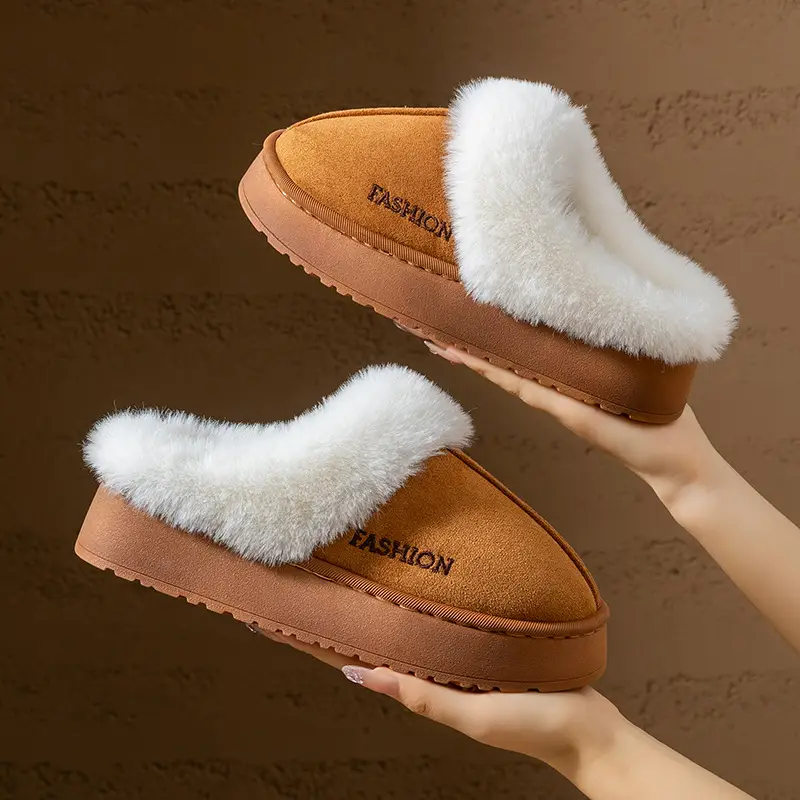 Cotton Slippers for Women Winter 2025 New Home Warm Plush Slippers Indoor Winter Thick Sole Fashionable Outer Wear - Image 14