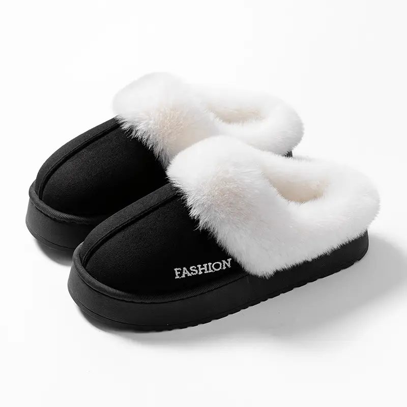 Cotton Slippers for Women Winter 2025 New Home Warm Plush Slippers Indoor Winter Thick Sole Fashionable Outer Wear - Image 3