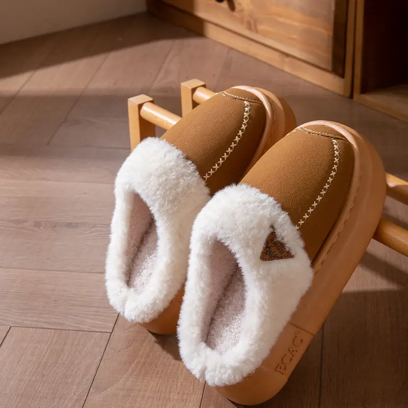 Women's Cotton Slippers Autumn and Winter 2025 New Style Outdoor Indoor Home Thick-Soled Non-Slip Plush Warm Maternity Cotton Slippers for Women - Image 8