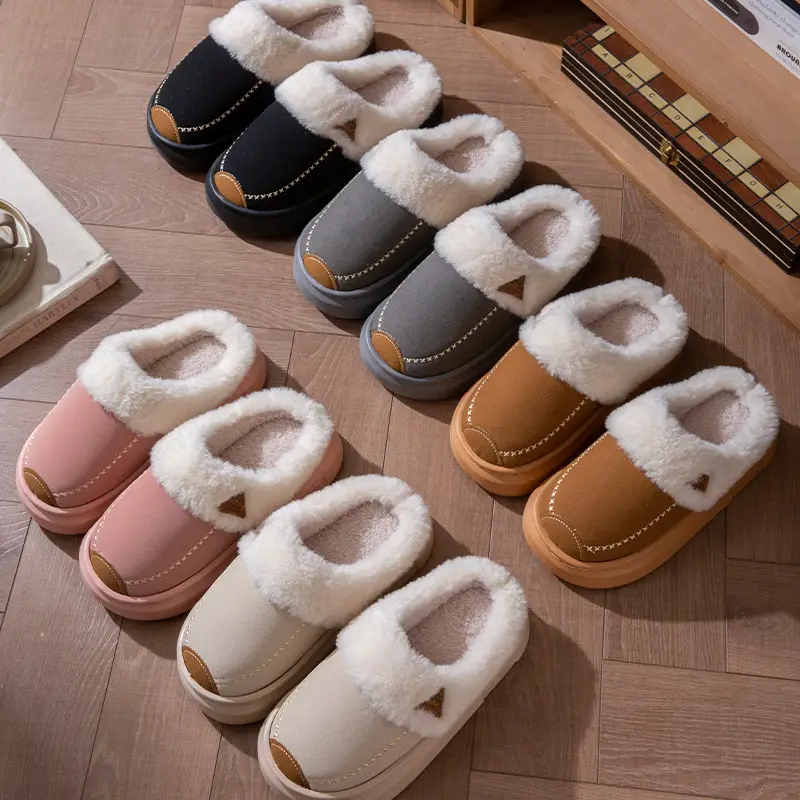 Women's Cotton Slippers Autumn and Winter 2025 New Style Outdoor Indoor Home Thick-Soled Non-Slip Plush Warm Maternity Cotton Slippers for Women - Image 9