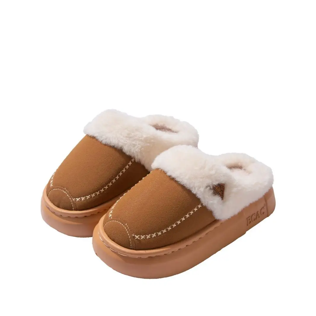 Women's Cotton Slippers Autumn and Winter 2025 New Style Outdoor Indoor Home Thick-Soled Non-Slip Plush Warm Maternity Cotton Slippers for Women - Image 10