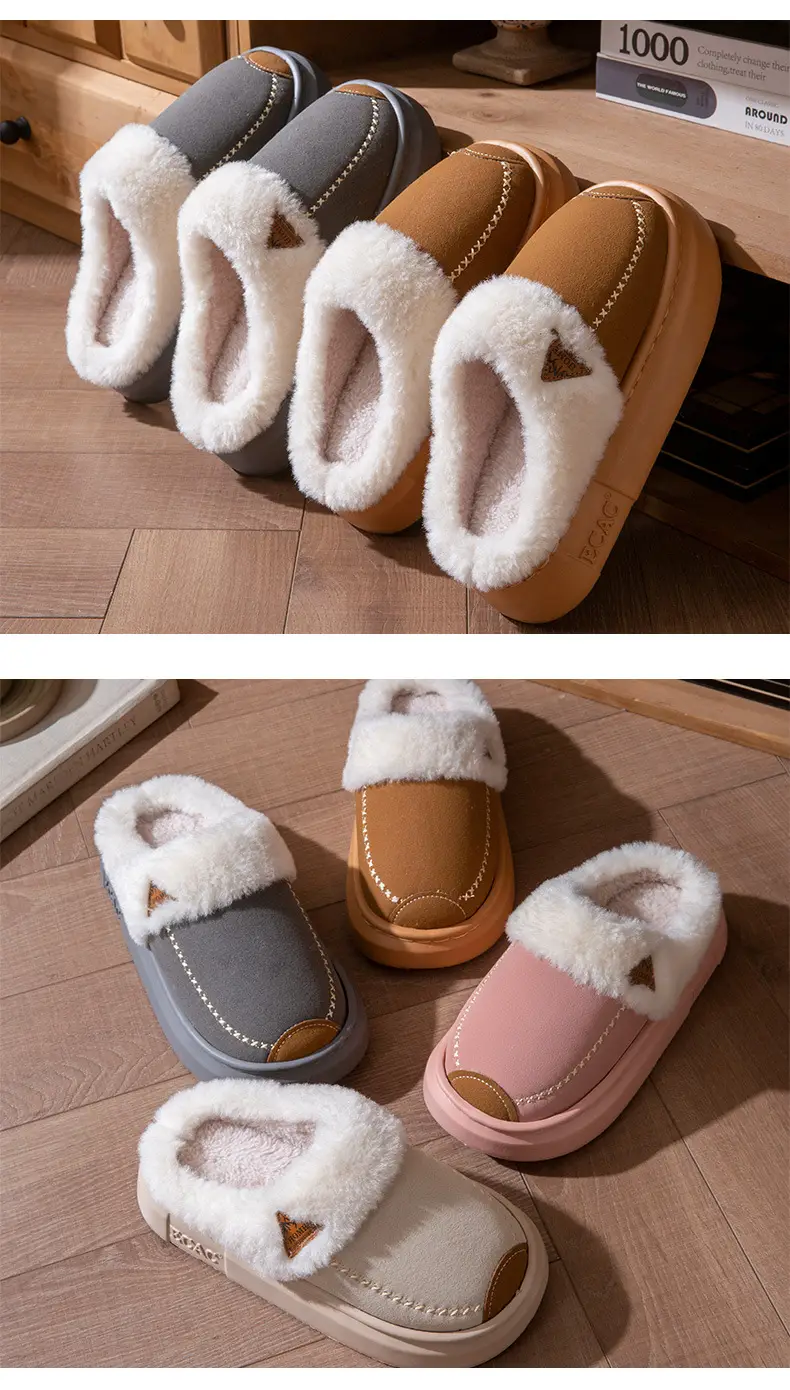 Women's Cotton Slippers Autumn and Winter 2025 New Style Outdoor Indoor Home Thick-Soled Non-Slip Plush Warm Maternity Cotton Slippers for Women — feature 8