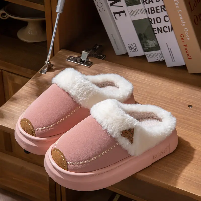 Women's Cotton Slippers Autumn and Winter 2025 New Style Outdoor Indoor Home Thick-Soled Non-Slip Plush Warm Maternity Cotton Slippers for Women - Image 2