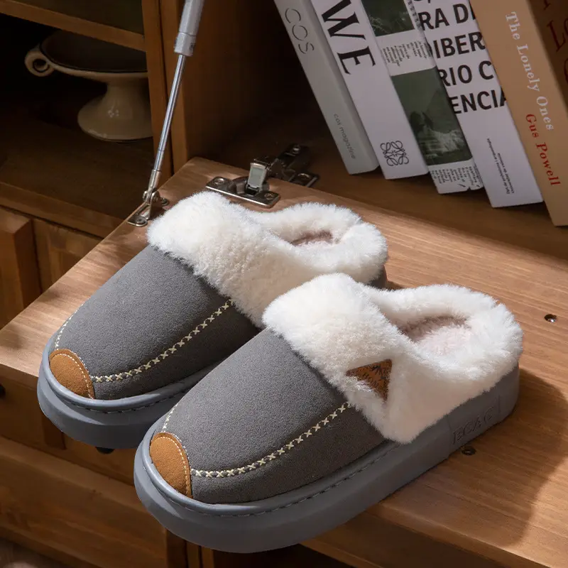 Women's Cotton Slippers Autumn and Winter 2025 New Style Outdoor Indoor Home Thick-Soled Non-Slip Plush Warm Maternity Cotton Slippers for Women - Image 4