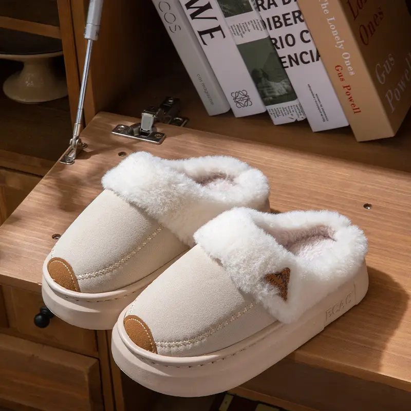 Women's Cotton Slippers Autumn and Winter 2025 New Style Outdoor Indoor Home Thick-Soled Non-Slip Plush Warm Maternity Cotton Slippers for Women - Image 5