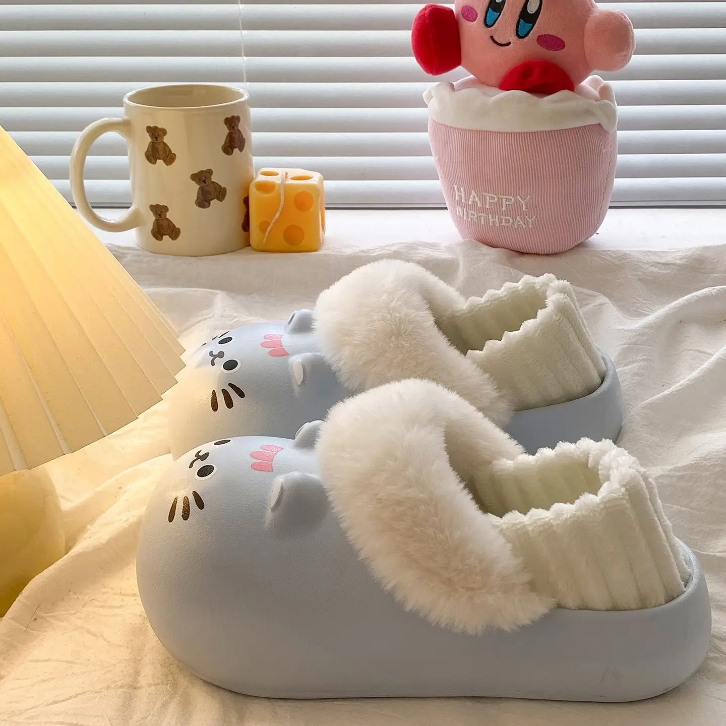 Baby Cat Printed Warm Slippers for Women Winter - Image 11