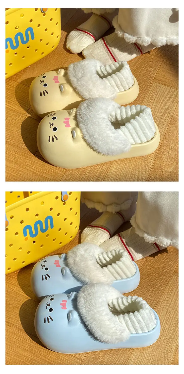 Baby Cat Printed Warm Slippers for Women Winter — feature 14