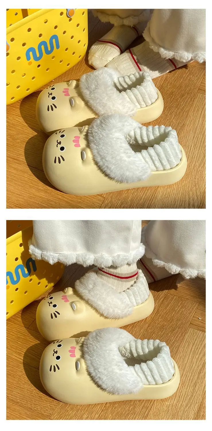 Baby Cat Printed Warm Slippers for Women Winter — feature 15