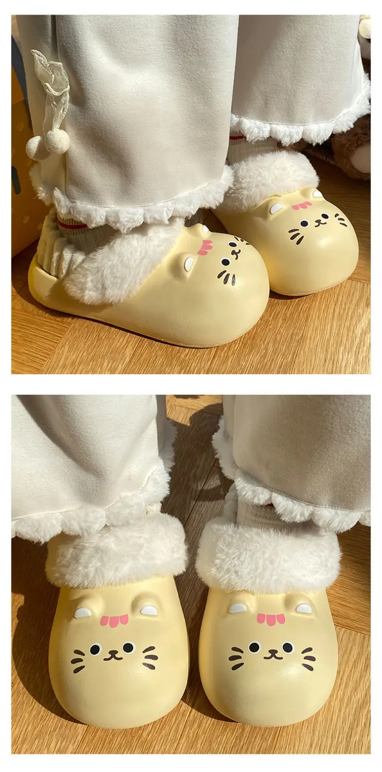 Baby Cat Printed Warm Slippers for Women Winter — feature 16