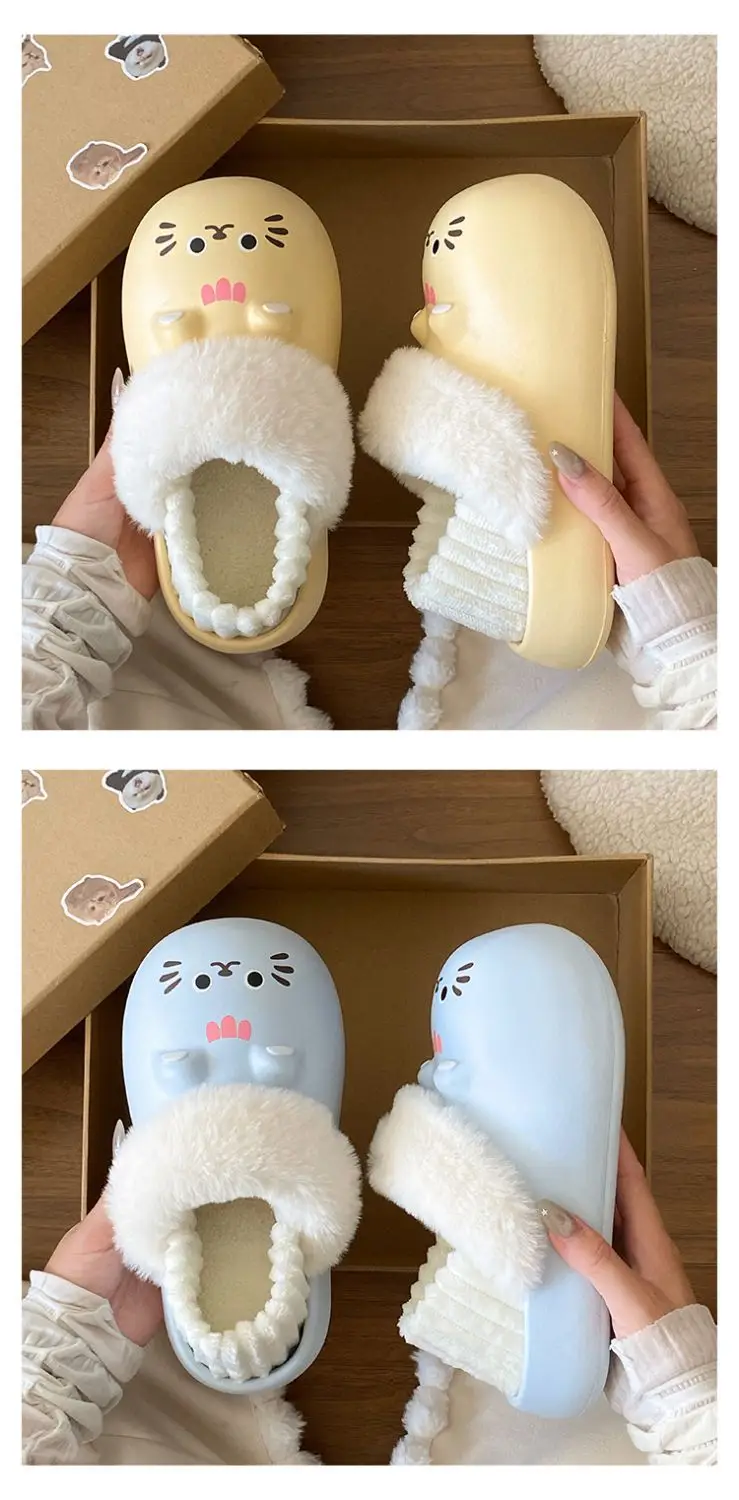 Baby Cat Printed Warm Slippers for Women Winter — feature 19