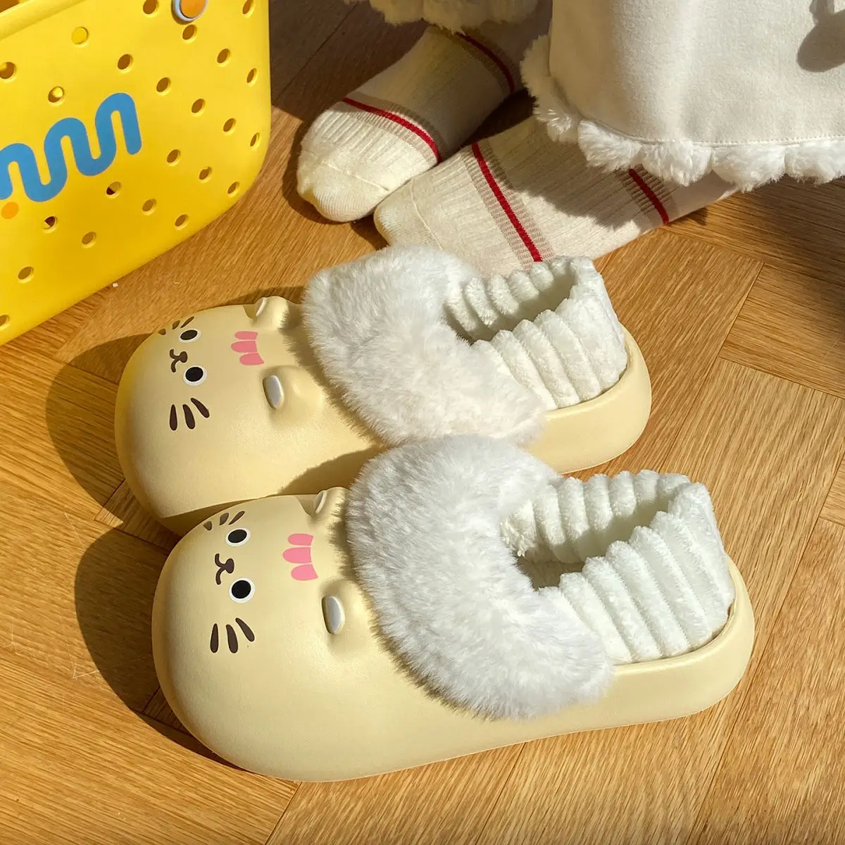 Baby Cat Printed Warm Slippers for Women Winter — feature 23