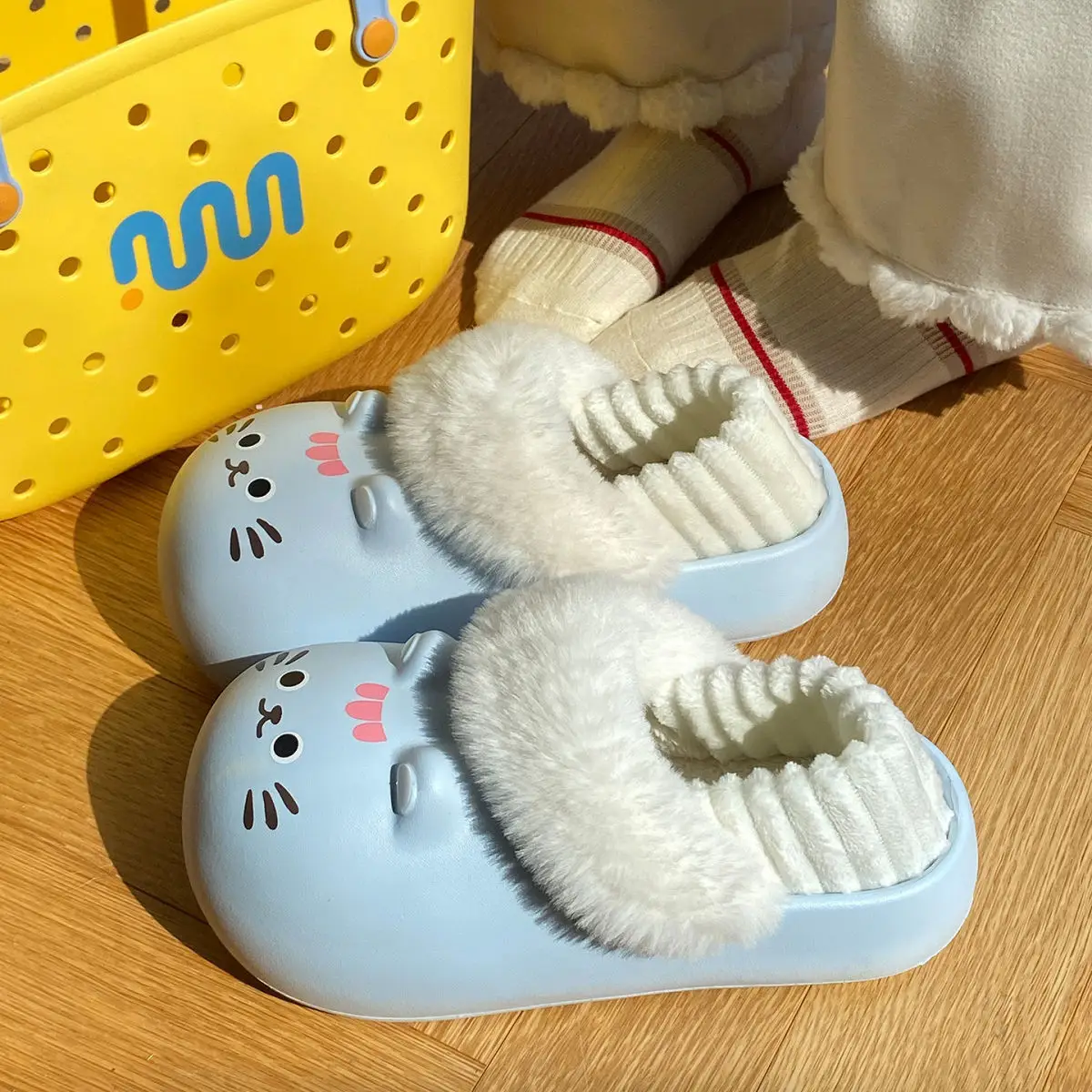 Baby Cat Printed Warm Slippers for Women Winter — feature 24