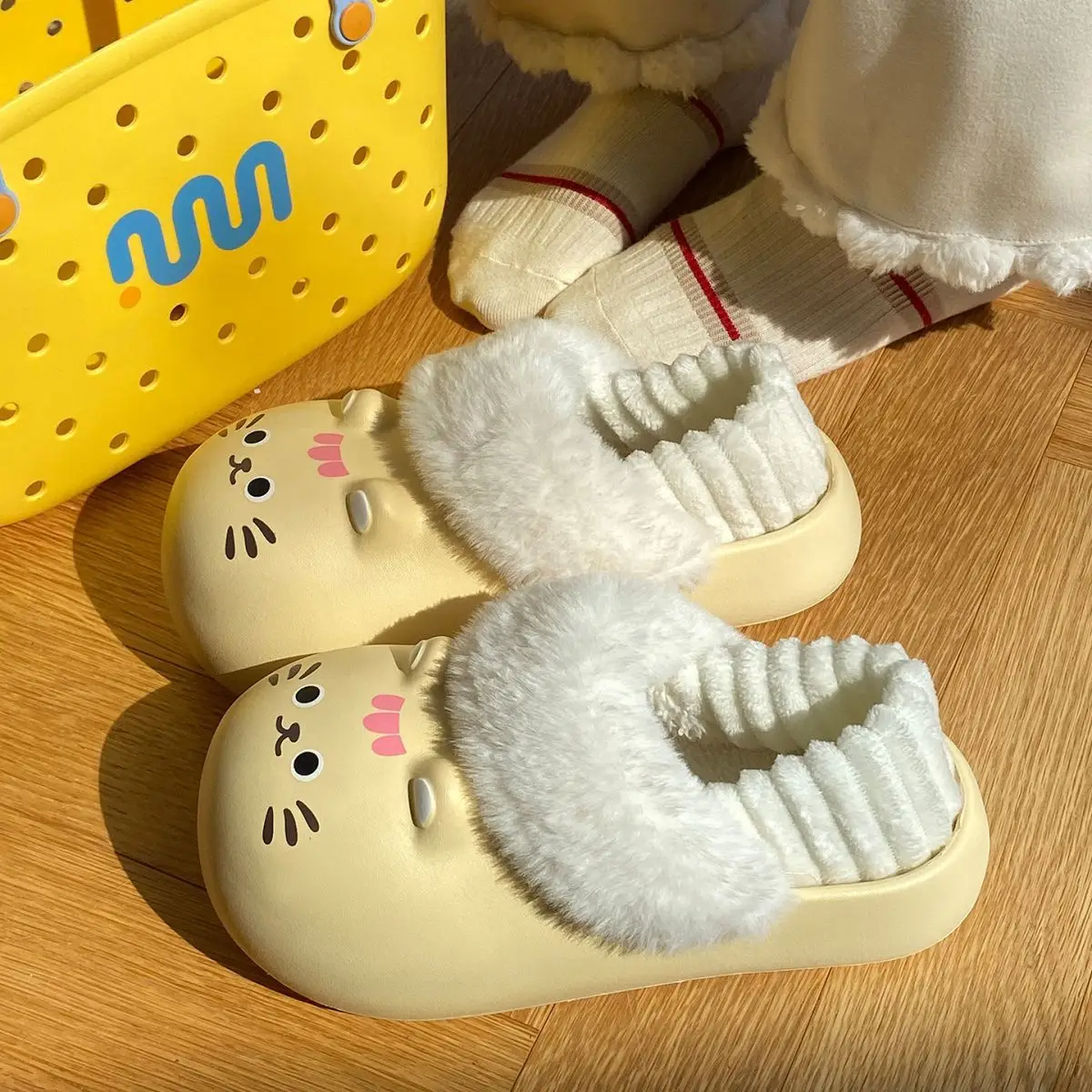 Baby Cat Printed Warm Slippers for Women Winter — feature 25