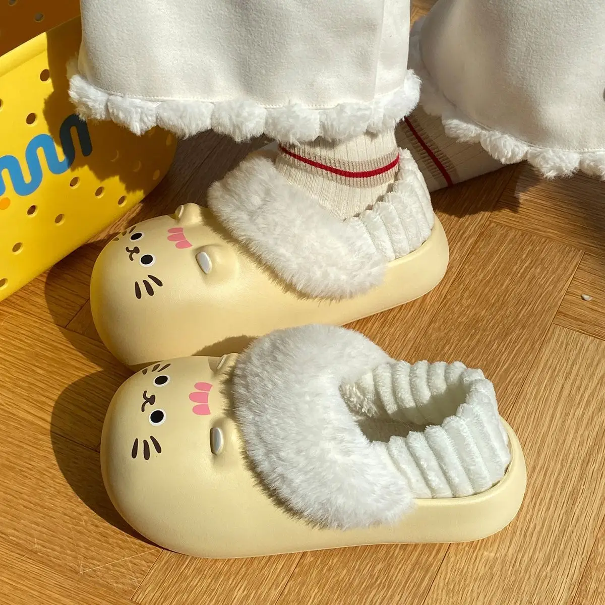 Baby Cat Printed Warm Slippers for Women Winter — feature 26