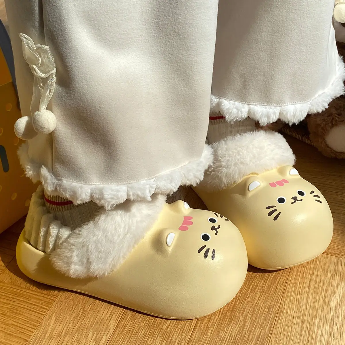 Baby Cat Printed Warm Slippers for Women Winter — feature 27