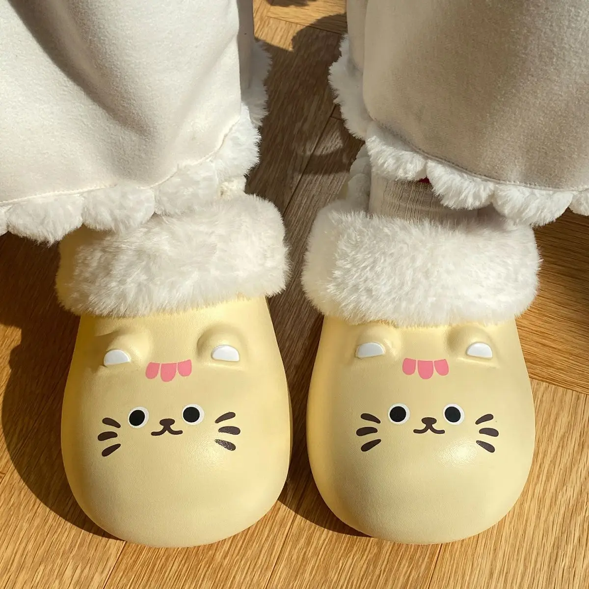 Baby Cat Printed Warm Slippers for Women Winter — feature 28