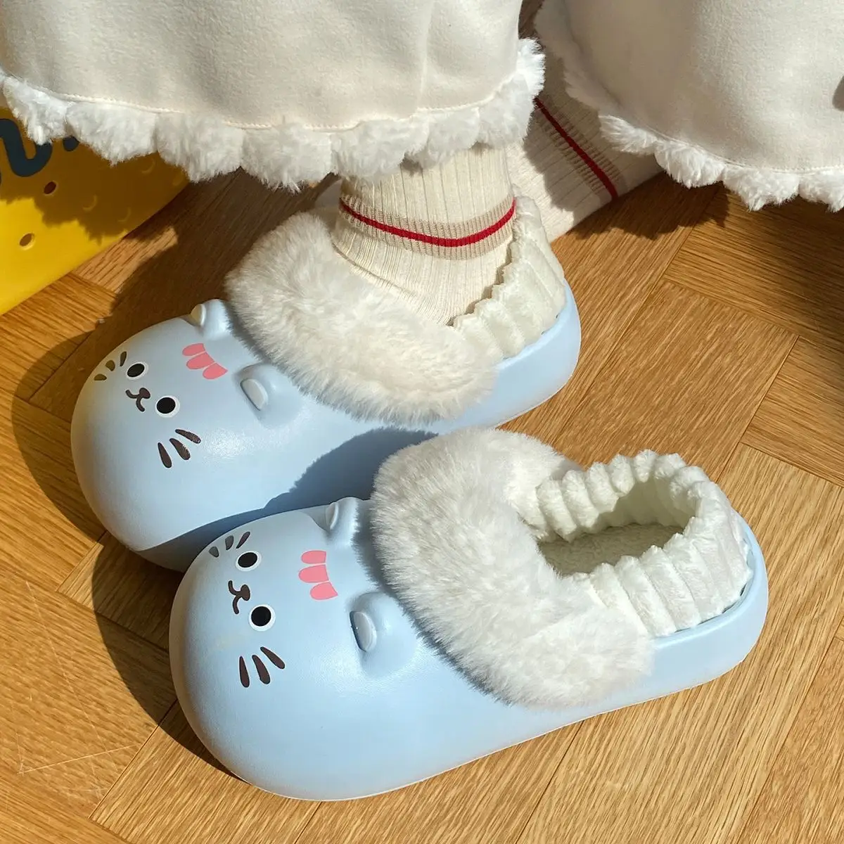 Baby Cat Printed Warm Slippers for Women Winter — feature 29