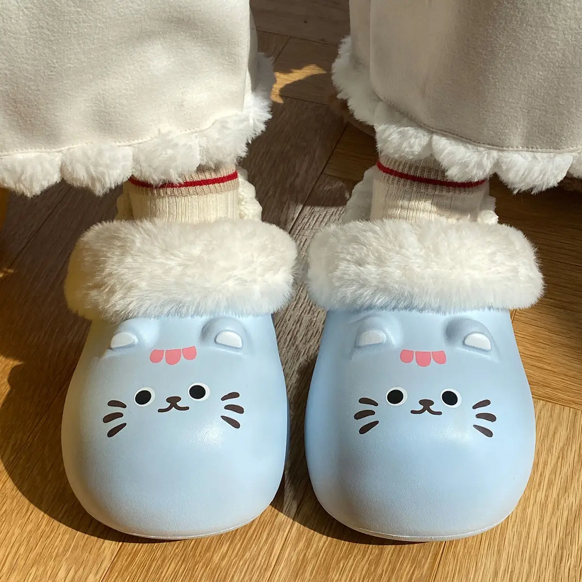 Baby Cat Printed Warm Slippers for Women Winter — feature 30