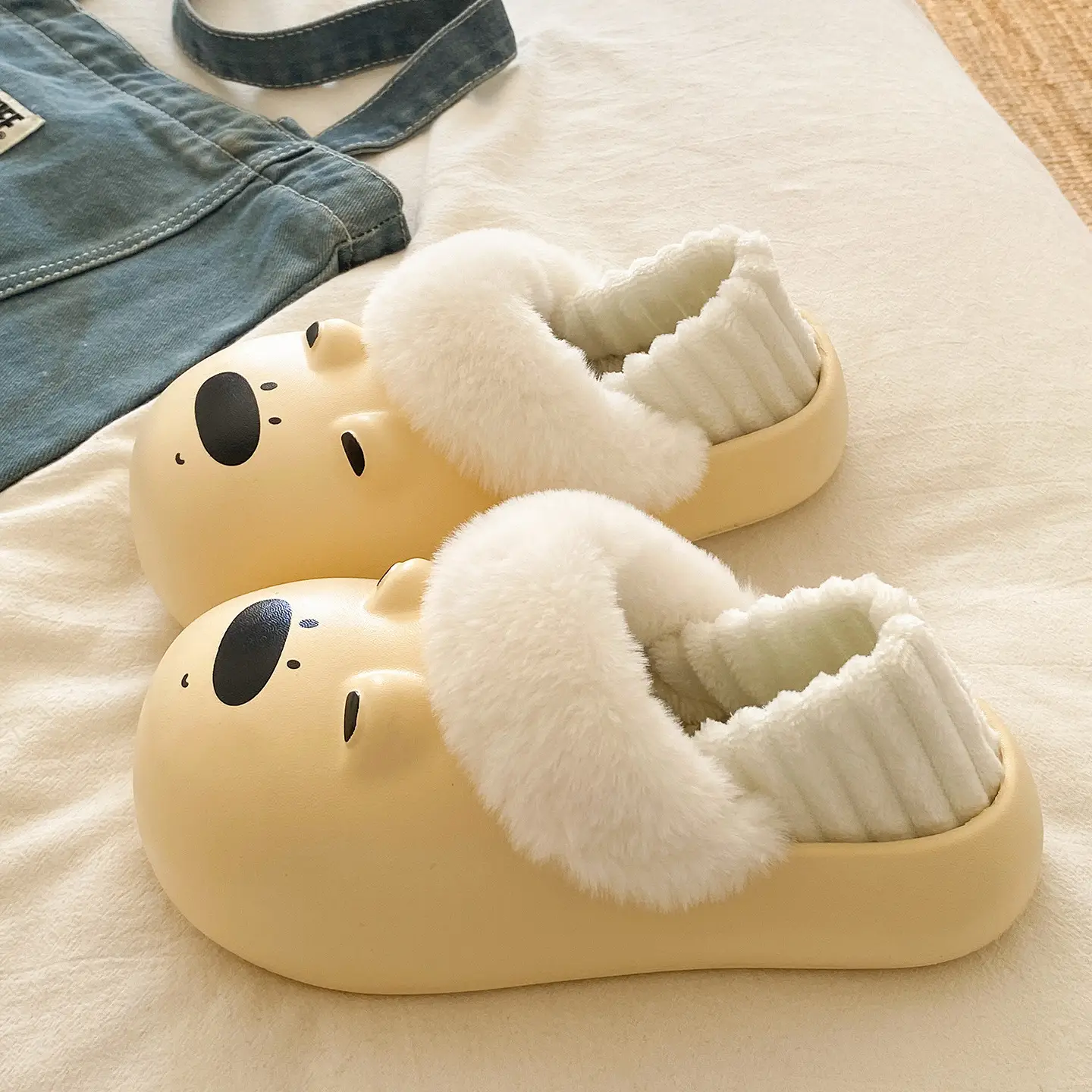 Baby Cat Printed Warm Slippers for Women Winter - Image 3