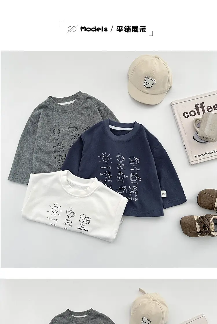 Boys Long Sleeve Cartoon Printed T-Shirt White Spring — feature 3