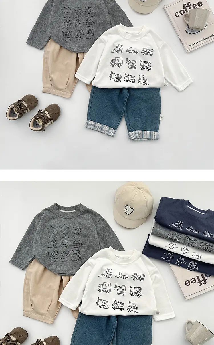 Boys Long Sleeve Cartoon Printed T-Shirt White Spring — feature 4