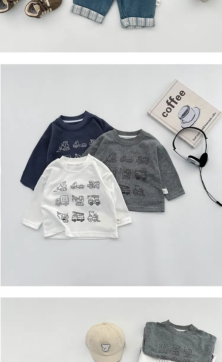 Boys Long Sleeve Cartoon Printed T-Shirt White Spring — feature 5