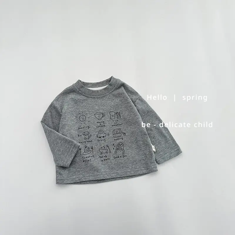 Boys Long Sleeve Cartoon Printed T-Shirt White Spring - Image 5