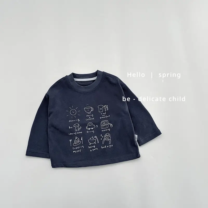 Boys Long Sleeve Cartoon Printed T-Shirt White Spring - Image 6