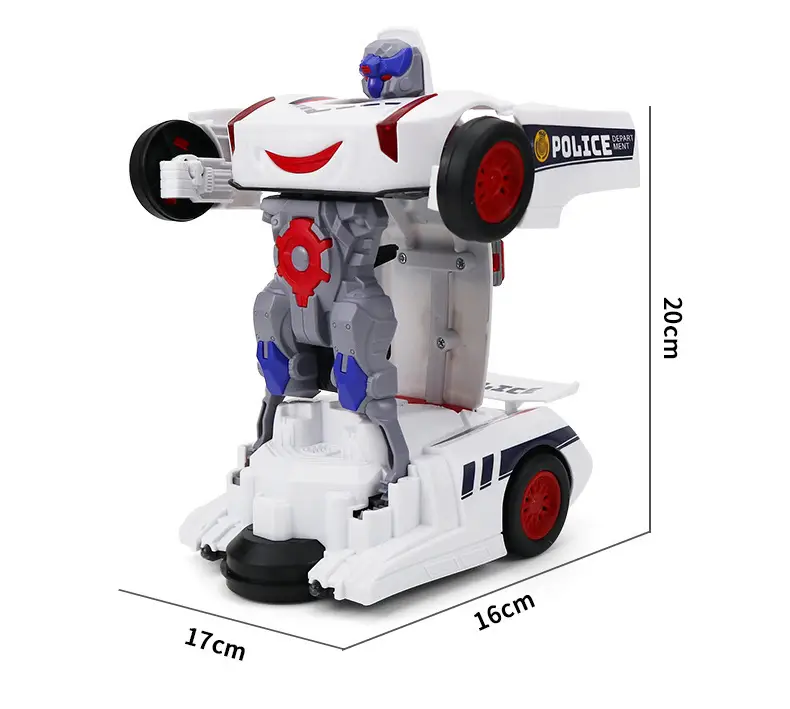 Douyin Electric Transforming Police Car Robot Toy Light Music Universal Driving Boy Transforming Toy Car Wholesale — feature 11