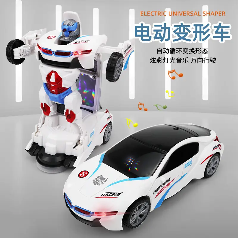 Douyin Electric Transforming Police Car Robot Toy Light Music Universal Driving Boy Transforming Toy Car Wholesale — feature 15