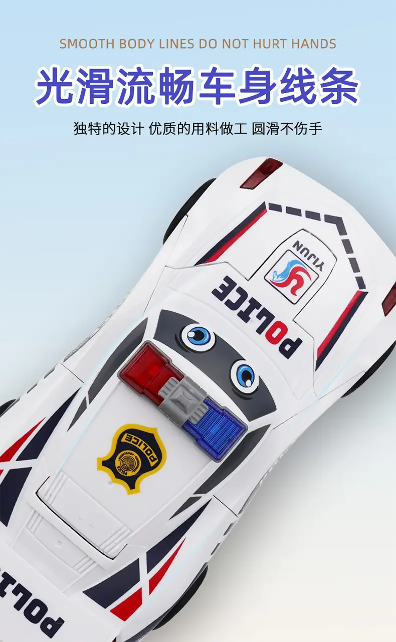 Douyin Electric Transforming Police Car Robot Toy Light Music Universal Driving Boy Transforming Toy Car Wholesale — feature 6