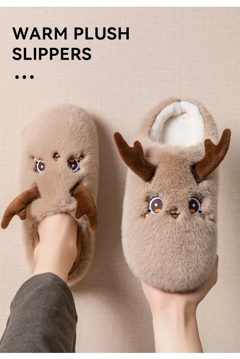 Men's Cartoon Plush Slippers Winter Indoor — feature 11
