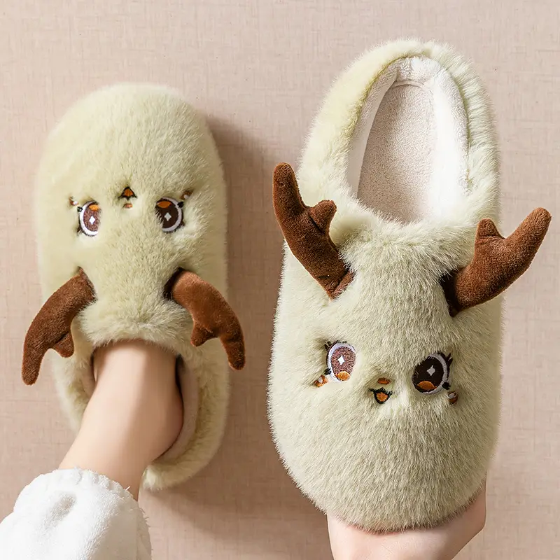 Men's Cartoon Plush Slippers Winter Indoor - Image 2
