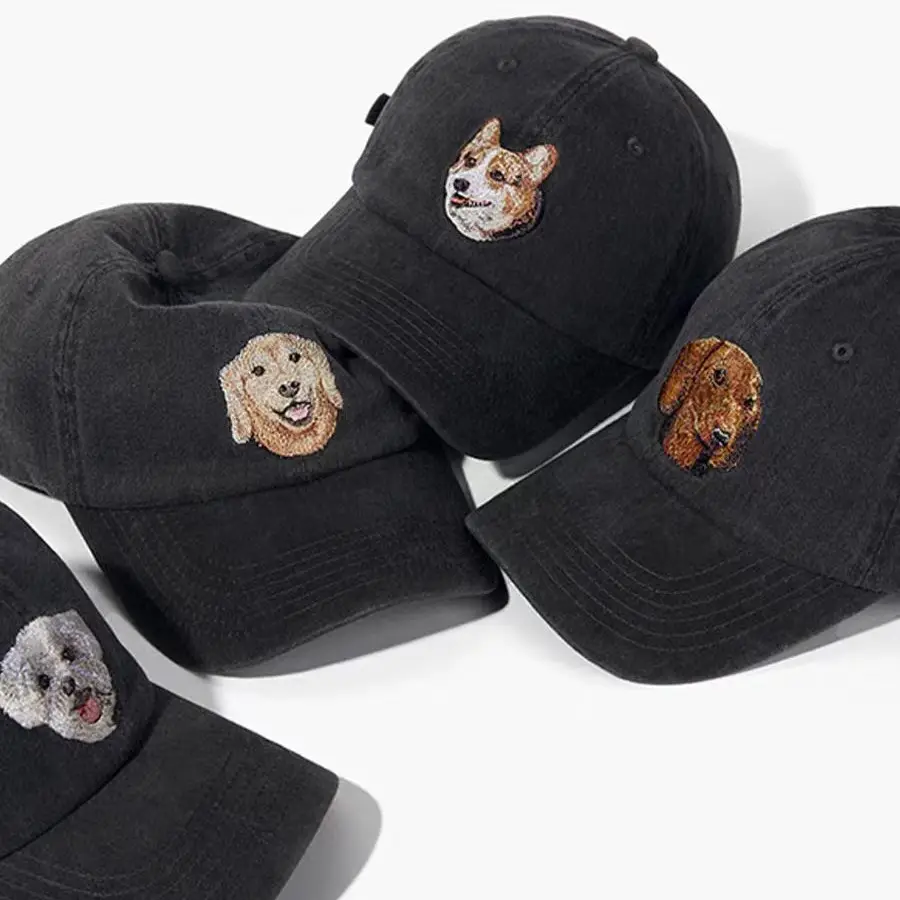 Dog Head Cowboy Hat Men's Washable Black Distressed - Image 10