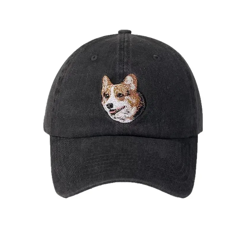 Dog Head Cowboy Hat Men's Washable Black Distressed - Image 13