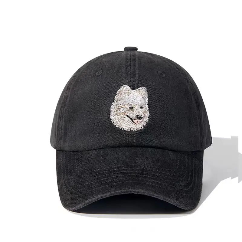 Dog Head Cowboy Hat Men's Washable Black Distressed - Image 4